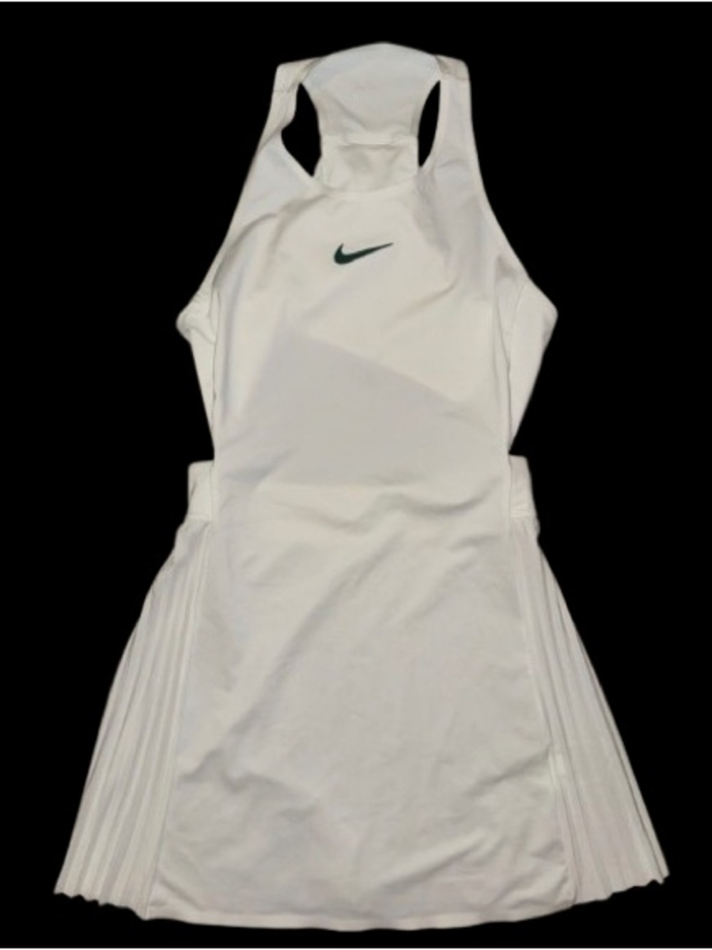 NIKE MARIA SHARAPOVA White Racerback Dress W/Open top & back pleats RARE SMALL